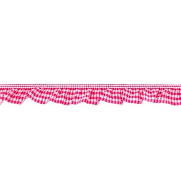 Elastisches Karorüschenband Pink 2 cm Breite